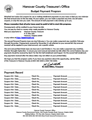 Hanover County Tax Payment Coupons