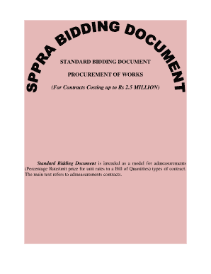 Standard Bidding Document for Procurement of Works