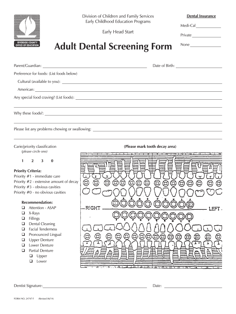 Evidence of dentist examination form adult print Fill out & sign