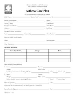 Asthma Care Plan