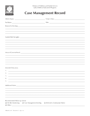 Case Management Record Form