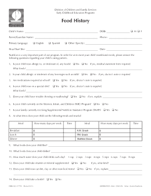 Child Nutrition Information Form