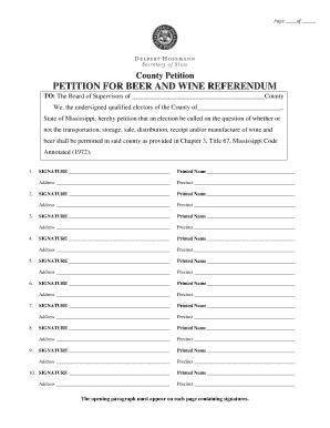 Mississippi Beer and Wine Referendum Petition