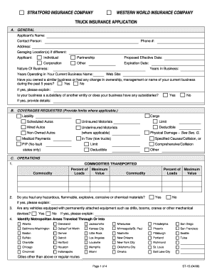 Truck Insurance Application