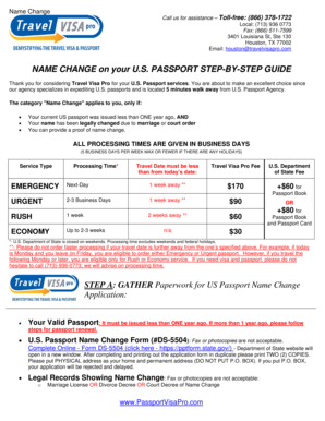 US Passport Name Change Form DS-5504