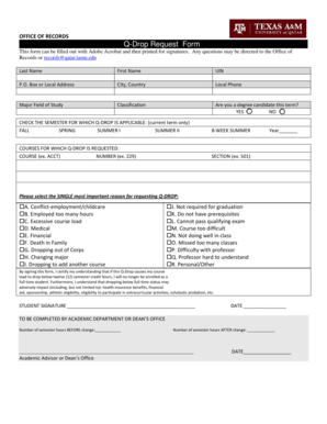 Q-Drop Request Form