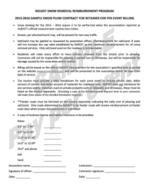 Sample event program format - Deldot snow removal reimbursement program 2015-2016 sample ... - deldot