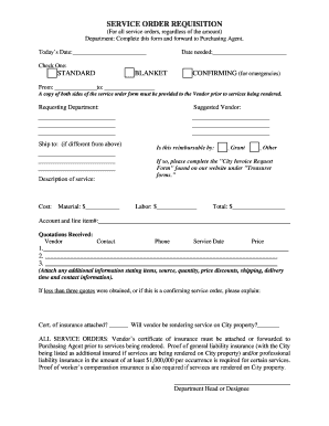 Service Order Requisition Form