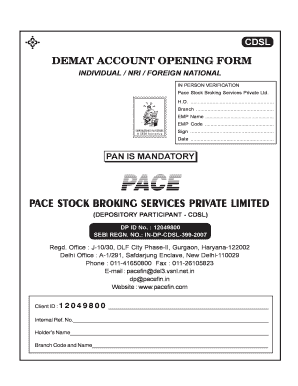 CDSL Securities Account Opening Form