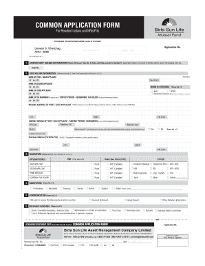 Birla Sun Life Mutual Fund Application Form