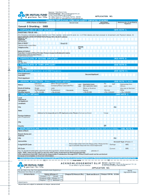 Common Application Form for Equity Oriented Schemes