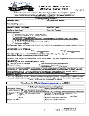 Employee leave request form - FMLA Leave Request Form - Henderson County