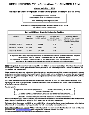 SDSU Open University Registration Form