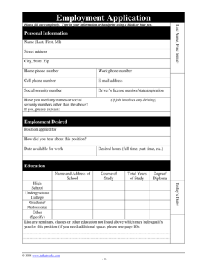 Employment Application Form