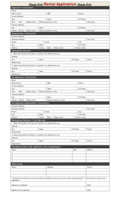 Rental Application Form