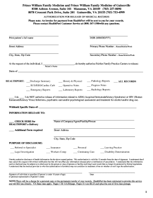 Authorization for Release of Medical Records