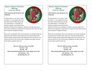 Love For Liberia Christmas Offering Form