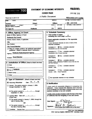 California Statement of Economic Interests Form 700