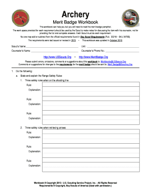 Archery Merit Badge Workbook