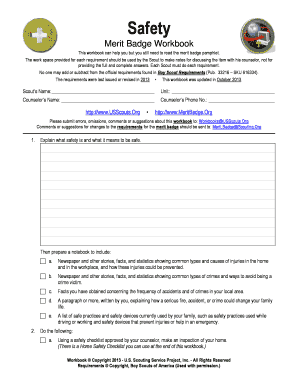 Safety Merit Badge Workbook