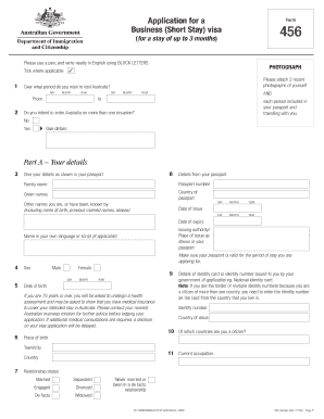 Business Visa 456 Application Form