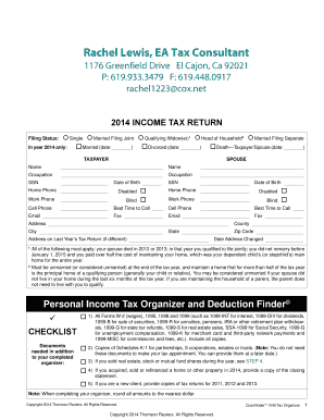 2014 US Federal Income Tax Return