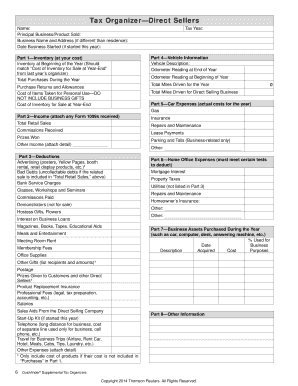 Tax Organizer for Direct Sellers