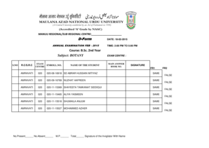 Maulana Azad National Urdu University Exam Answer Sheet
