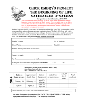 2014 Chick Embryo Project Order Form - Tulsa County OSU ...