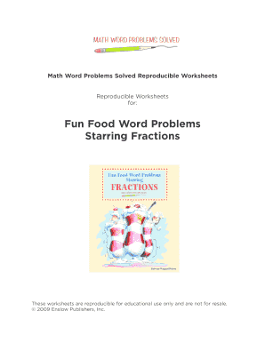 Math Word Problems Solved Reproducible Worksheets