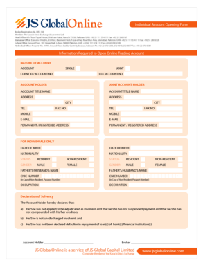Individual Account Opening Form