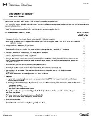 Canada Work Permit Document Checklist