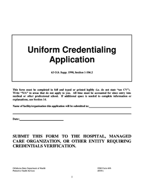 Oklahoma Uniform Credentialing Application
