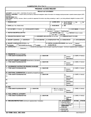 Program Access Request Form