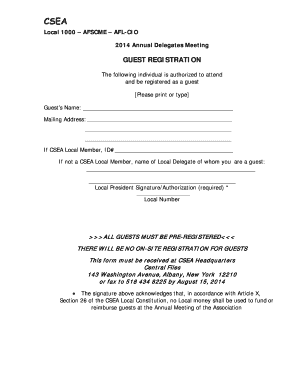 CSEA Guest Registration Form