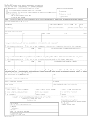 Missouri Child Abuse or Neglect Criminal Record Request