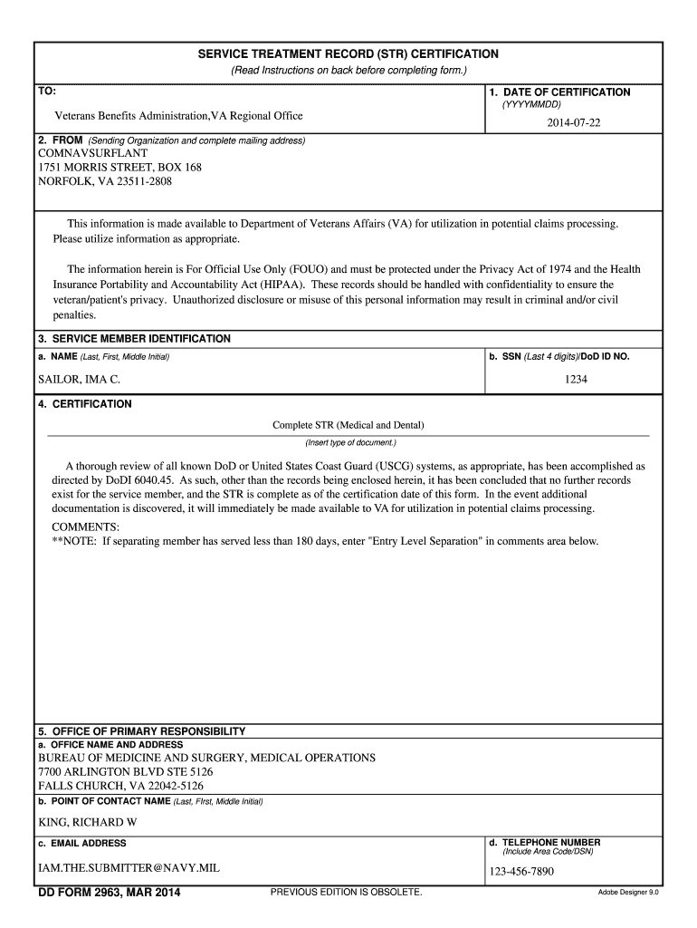 Dd Form 2963 Fill Out Sign Online DocHub