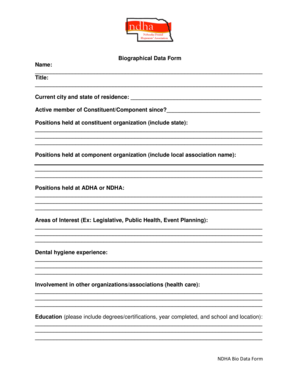 Job biodata format - NDHA Bio Data Form - nedha