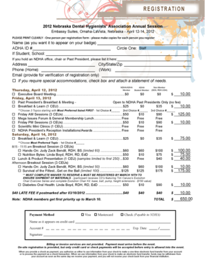 Editor per letter - REGISTRATION - Nebraska Dental Hygienists' Association - nedha