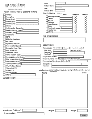 Family Medical History Form