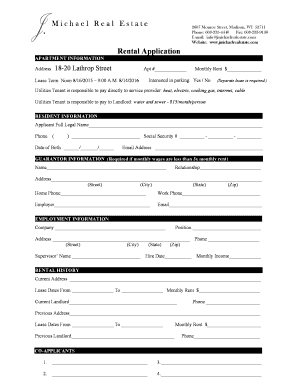 Rental Application Form