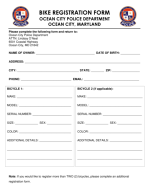 Bike Registration Form