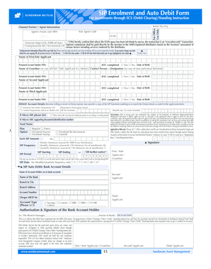 SIP Enrolment and Auto Debit Form