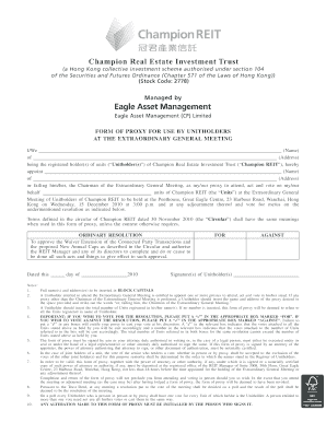 Champion REIT Proxy Form