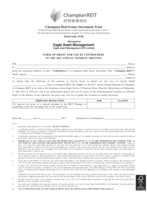Champion REIT Proxy Form