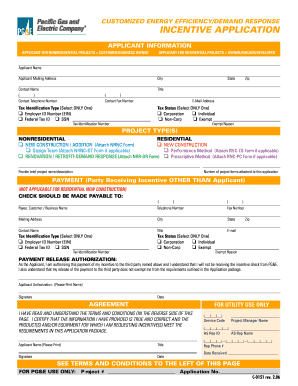 California Energy Efficiency Incentive Application