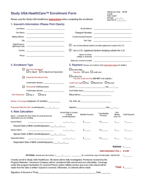 Study USA-HealthCare Enrollment Form