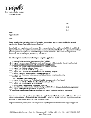 Universal Application for Medical Staff Appointment