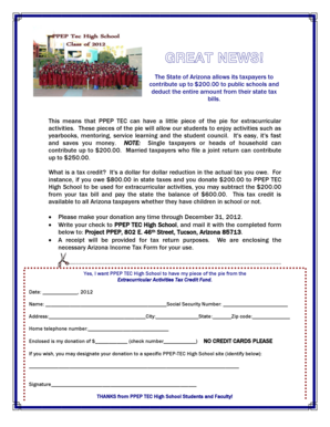 Arizona Extracurricular Activities Tax Credit Form