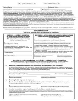 Trans-Med Ambulance Payment Authorization Form
